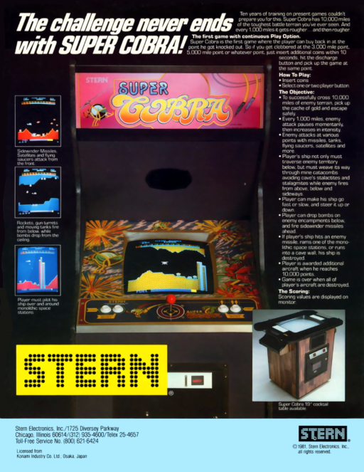 Super Cobra (Stern) Game Cover